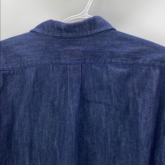 Old Navy slim fit button down denim top classic casual dark wash sz XL versatile - Picture 7 of 7